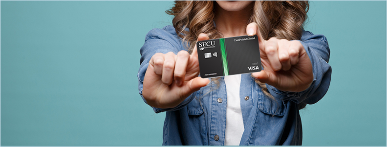 Teen holding CashPoints Global Debit Card Mobile View.