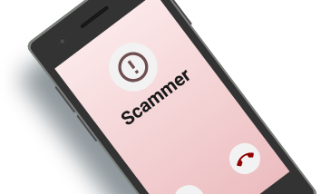 Mobile phone with incoming scam alert call
