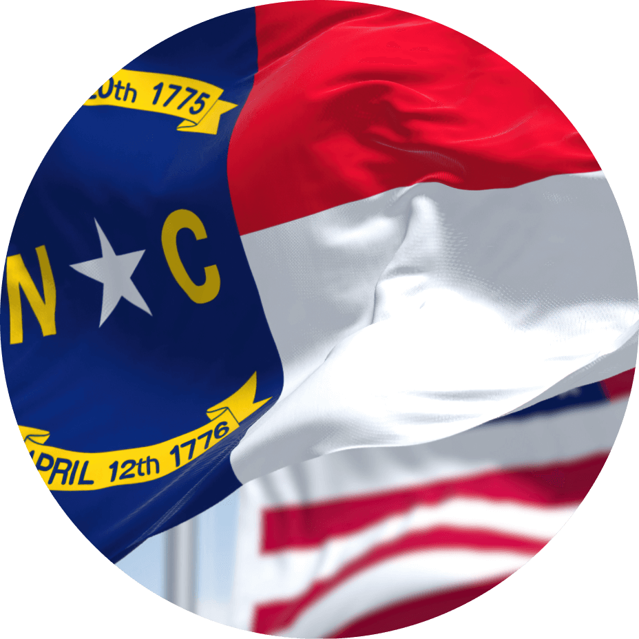 NC Flag blowing in the wind
