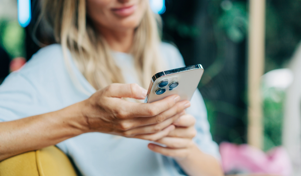 Lady with phone in hand